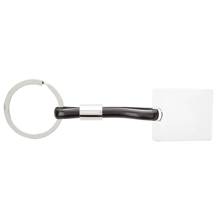 Shiny Nickel Keychain with Translucent Strap