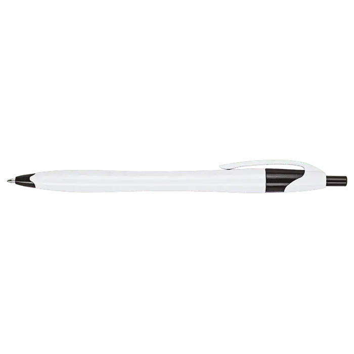 Slim White Barrel Ballpoint Pen